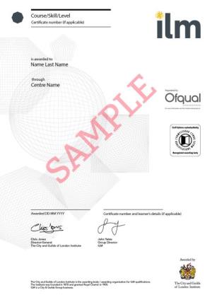 certificate, ilm certificate, ilm qualifications